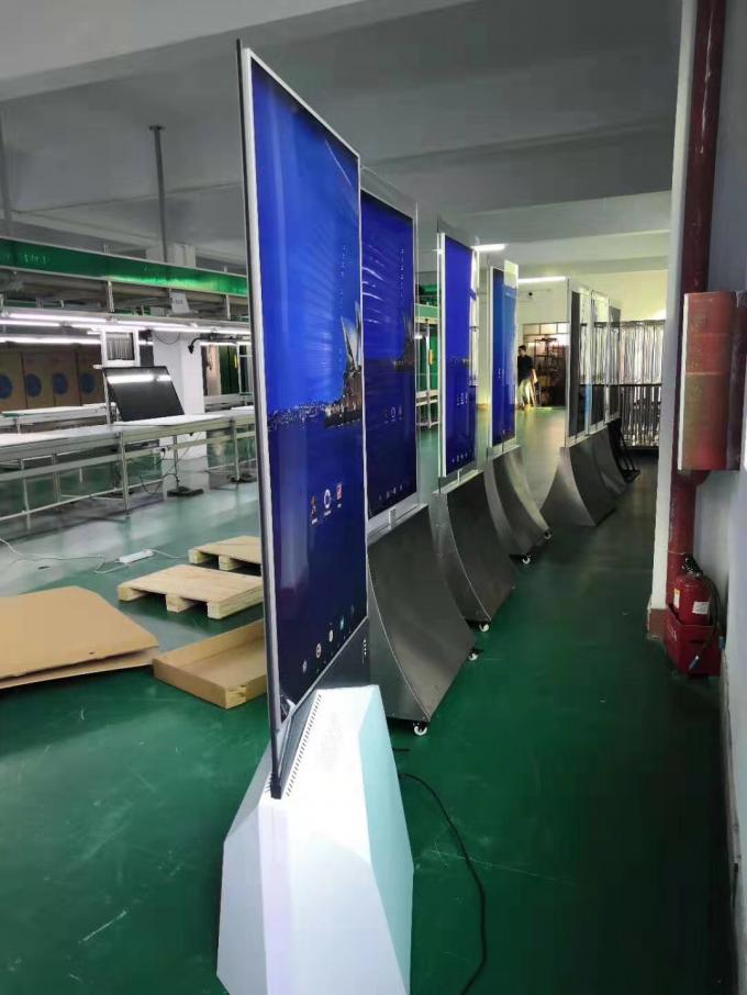 55'' OLED Screen Indoor Digital Signage , Super Slim Floor Standing Kiosk