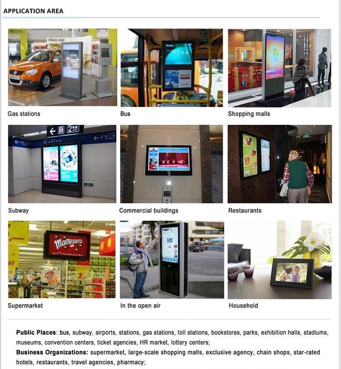 55'' OLED Screen Indoor Digital Signage , Super Slim Floor Standing Kiosk