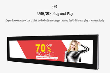 23.1 Inch Stretched Bar Lcd Display Customized Color 1920x540 Max Resolution